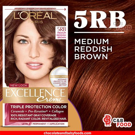 Loreal Paris Excellence Creme Triple Protection Color 5rb Medium Reddish Brown Hair Color Cut