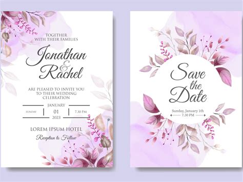 Purple Wedding Invitation Template Wedding Invite With Purple Uk