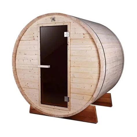 Aleko White Pine Barrel 5 Person Indooroutdoor Wet Dry Sauna With 45