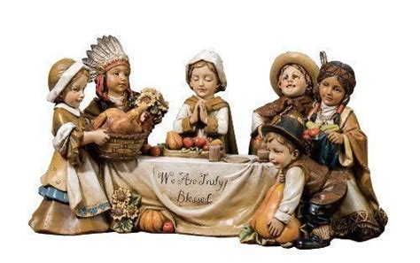Thanksgiving Pilgrim And Indian Figurine Holiday Decoration Turkey