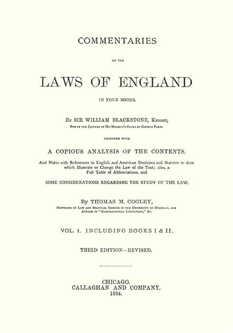 Commentaries On The Laws Of England In Four Books With A Copious Sir William Blackstone
