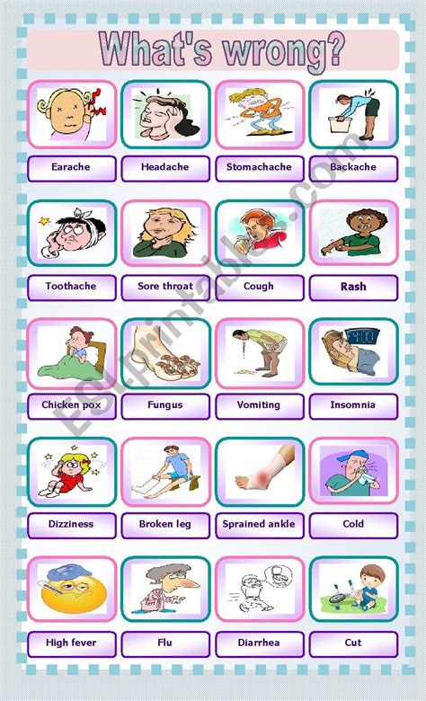 Illnesses Vocabulary Esl Worksheet By Andromaha Vocabulary Worksheets
