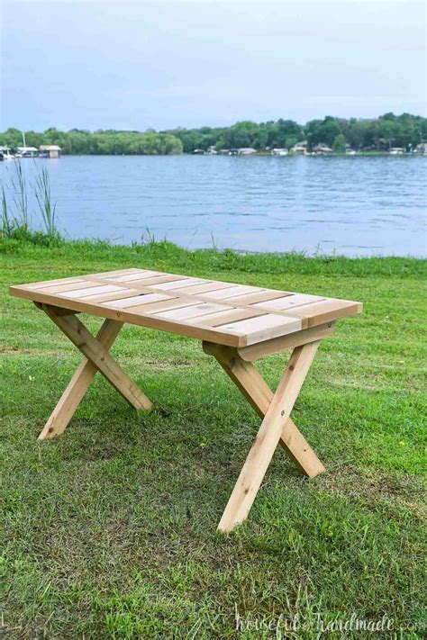 Outdoor Folding Picnic Table Build Plans Houseful Of Handmade