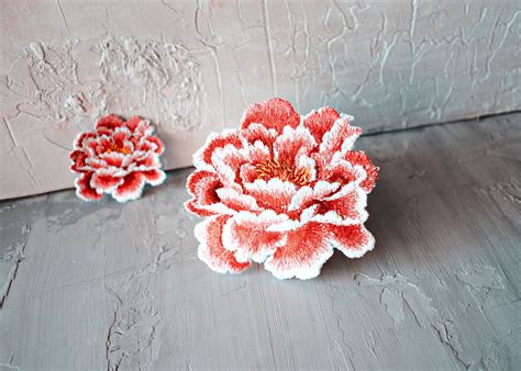 FSL Peony Flower 3 Sizes 2 4 Machine Embroidery Design Etsy