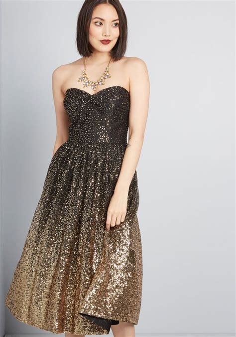 Eliza J Gleaming Gala Sequin Dress Black Gold Gala Dresses Trendy