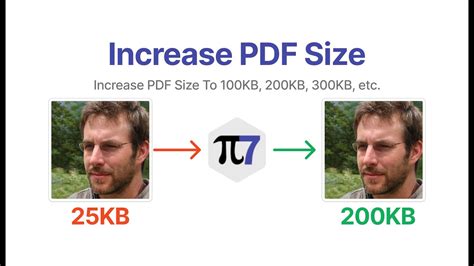 Increase Pdf Size To 100kb 200kb 300kb 500kb Etc Pi7 Pdf Tool Youtube