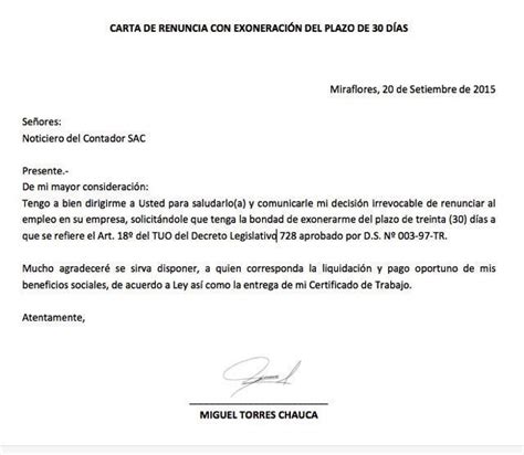 modelo carta de renuncia  Carta de renuncia, Ejemplo de carta formal