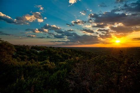 Texas Hill Country Sunset From River Place Strosstock
