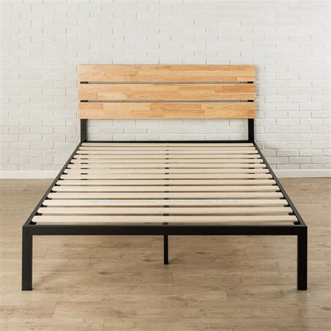 Zinus Paul Metal And Wood Platform Bed With Wood Slat Support Twin Hd Hbpba 14t The Home Depot