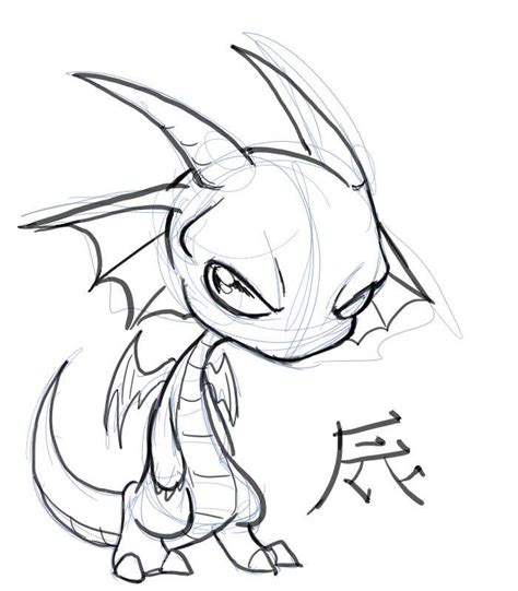 Chibidragon By Nocturnalmoth On Deviantart Easy Dragon Drawings