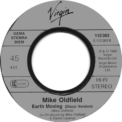 Mike Oldfield Earth Moving 1989