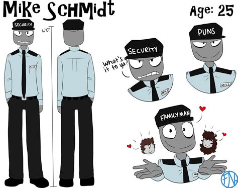 Mike Schmidt Reference Sheet By Fnafnations Rebornica Fnaf Fnaf 1