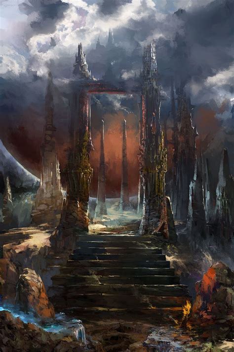 Artstation Enter The Red Sergey Musin Fantasy Landscape Fantasy