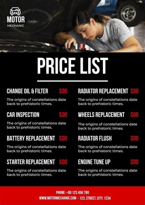 Professional Motor Mechanic Price List In 2023 Motor Mechanics List