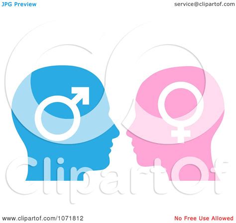 Clipart Male And Female Gender Symbol Faces In Profile Royalty Free