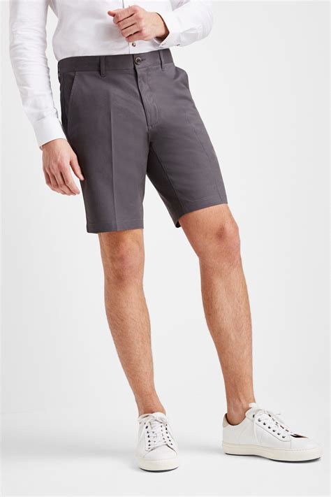Moss 1851 Tailored Fit Graphite Grey Stretch Chino Shorts