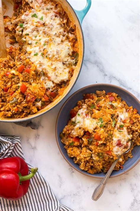 This Easy Stuffed Pepper Casserole Is Made With Six Ingredients In One