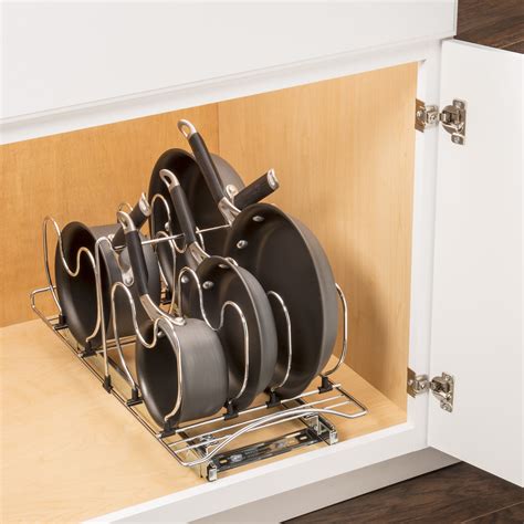 Lynk Roll Out Cookware Organizer Pull Out Under Cabinet Sliding Rack