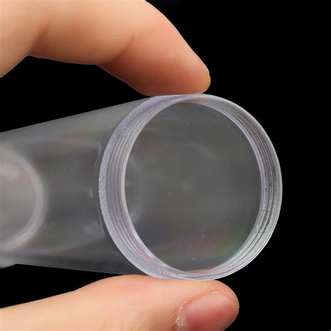 10pcsset 25mm Round Clear Plastic Coin Tube Coin Holder Container For