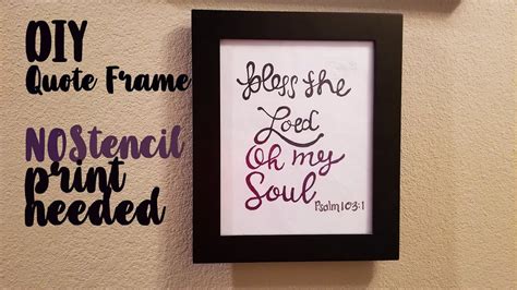 How To Do A Quote Picture Frame Cheap And Easy Diy Home Decor Idea