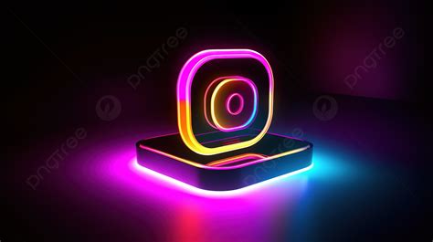 Gambar Background Logo Instagram 3d Dengan Cahaya Neon Vektor Dan File Psd Untuk Unduh Gratis