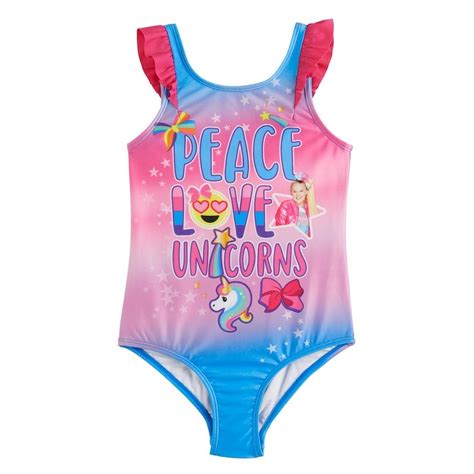 Girls 5 8 Jojo Siwa 1 Piece Swimsuit In 2021 1 Piece Swimsuit Jojo