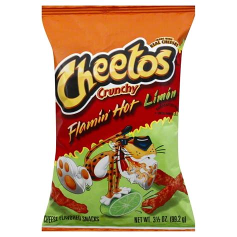 Cheetos Crunchy Flamin Hot Limn Cheese Flavored Snacks 35 Oz Bag