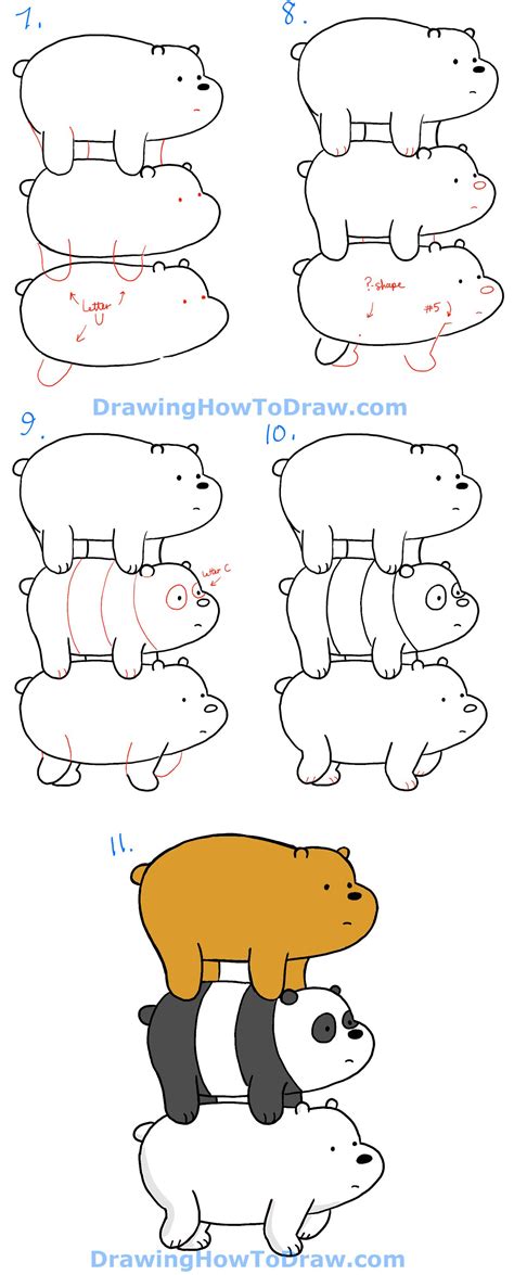 Urso Sem Curso 😍🐻 Easy Cartoon Drawings Easy Doodles Drawings Cute