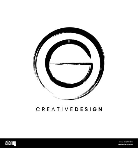 Abstract Brush Stroke Letter G Logo Design Vector Illustration Stock