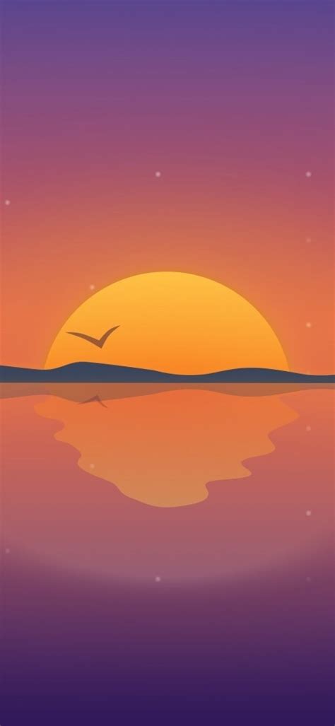 1080x2340 Minimal Reflection Sunset 1080x2340 Resolution Wallpaper Hd