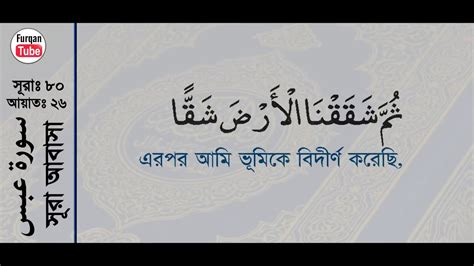 Surah Abasa With Bangla Translation Recited By Mishari Al Afasy Youtube