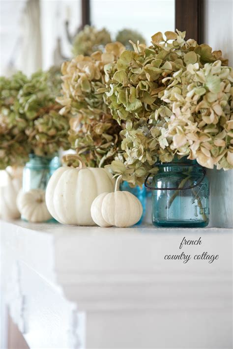 Easy Autumn Decorating~ Blue Jars On The Mantel French Country Cottage