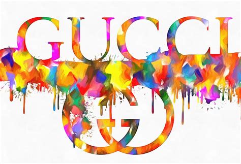 Colorful Gucci Paint Splatter Painting By Dan Sproul