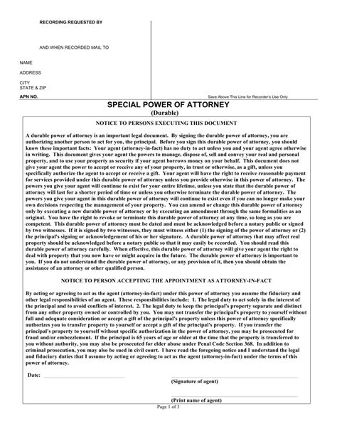 Free California Limited Power Of Attorney Form Word Pdf Eforms