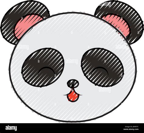 Cute Scribble Panda Bear Face Stock Vector Image And Art Alamy