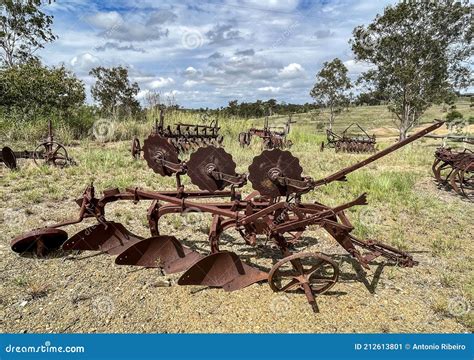 Rusty Vintage Farm Machinery Stock Image Image Of Outdoors Abandoned