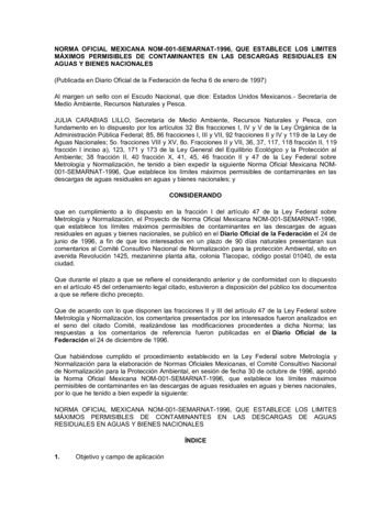NORMA OFICIAL MEXICANA NOM 001 SEMARNAT 1996 QUE Transparencia PDF