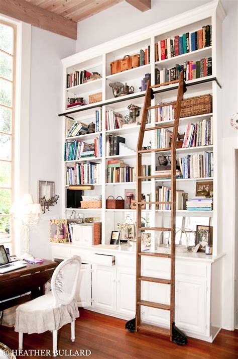 Floor to ceiling bookcase display case with ladder 8324. Putting Up With Tall Bookshelves - goodworksfurniture