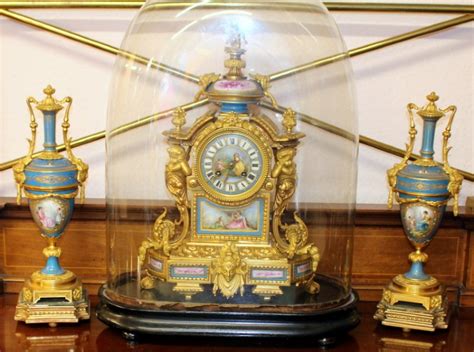 Castle Close Antiques Sevres Clock Garniture Assorted Items Home
