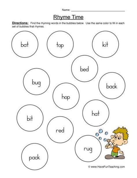 Rhyming Words Worksheet For Kindergarten In 2021 Rhyming Words