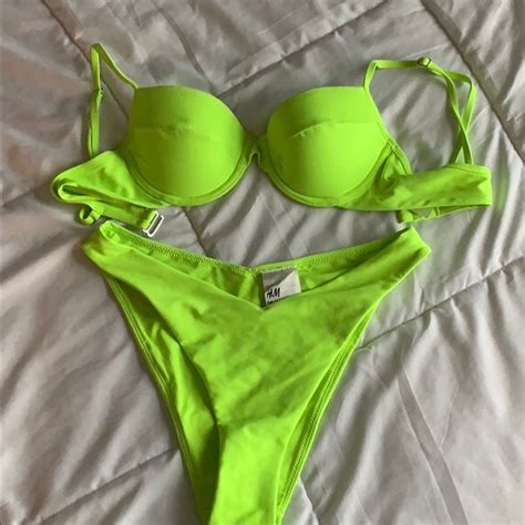H M Swim Lime Green Neon Bikini Set Poshmark