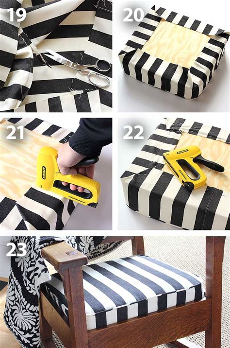 Instructions For How To Make A Diy Striped Ottoman Cover With Duct Tape