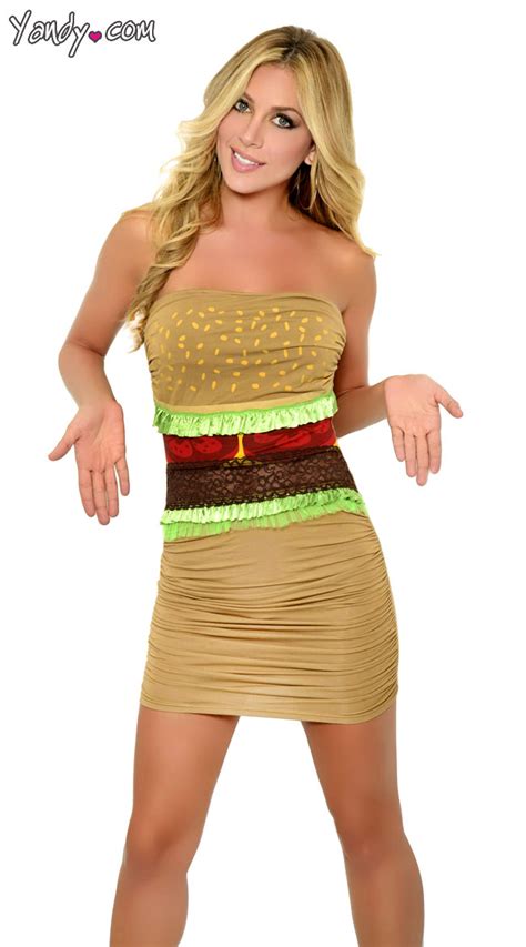 Sexy Hamburger Costume Hamburger Halloween Costume Sexy Burger Costume Burger Halloween