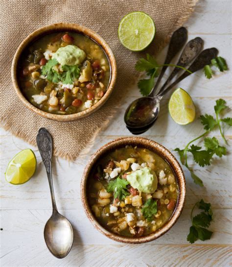 Green chile and chicken fajitas. Green Chile Chicken Soup with Avocado Cream - Partial ...