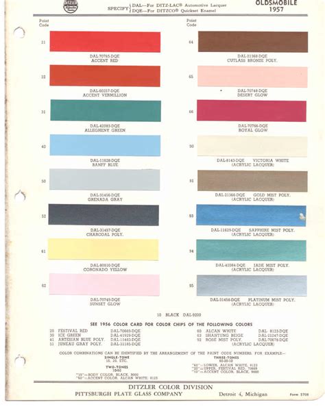 Paint Chips 1957 Oldsmobile