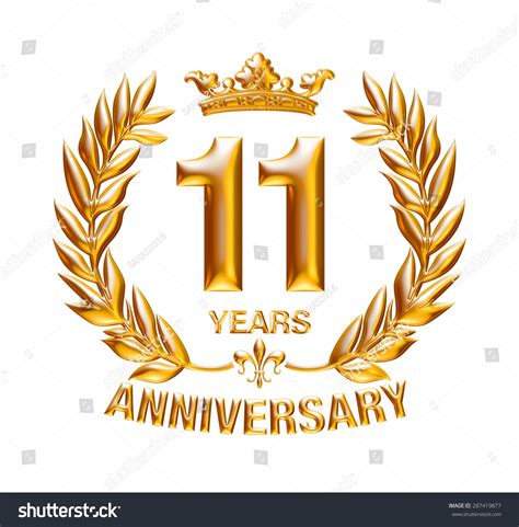 The traditional 12th anniversary gift is silk or linen, while the modern is pearls. 11 Years Anniversary Golden Badge On Isolated White ...