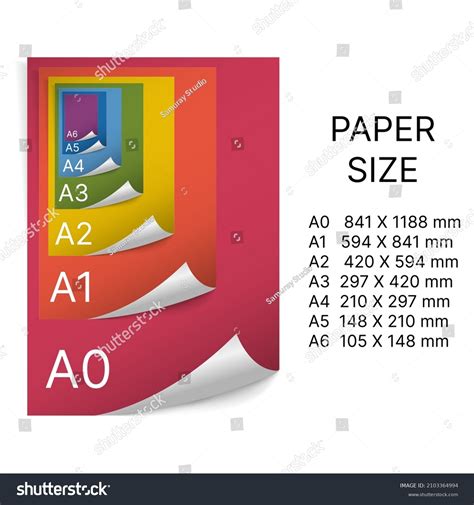 Paper Size Series A A0 A1 A2 A3 A4 A5 A6 Royalty Free Stock