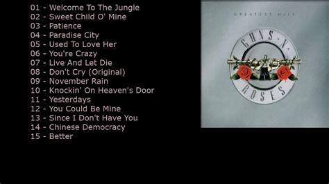 (some random reissue filler songs were omitted, but c'mon…don't pretend like you. Guns N' Roses Best Of Collection || Guns N' Roses Songs ...