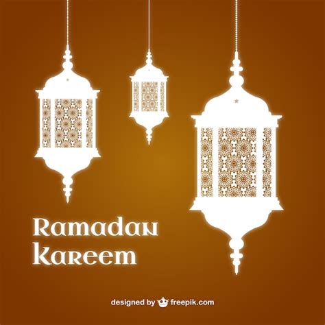 Free Vector Ramadan Kareem Background With Lanterns