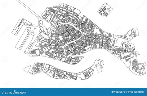 Mapa Da Cidade De Veneza Itália Ilustração Stock Ilustração De